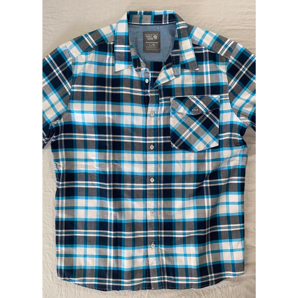 Mountain Hardwear Drummond Short Sleeve Canvas Button Front Shirt. Men's L, MINT